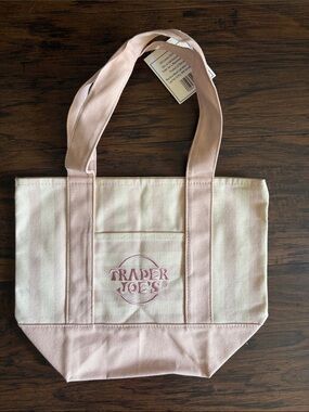 Pink Stripe Mini Canvas Tote Bag